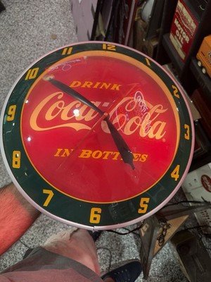 Coca Cola 15'' Light Up Wall Clock 2003 Double Bubble Electric Vintage Working