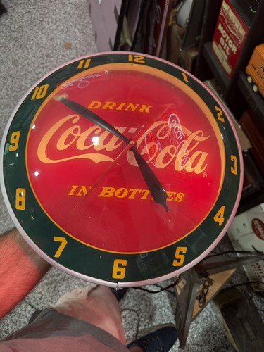 Coca Cola 15" Light Up Wall Clock 2003 Double Bubble Electric Vintage Working