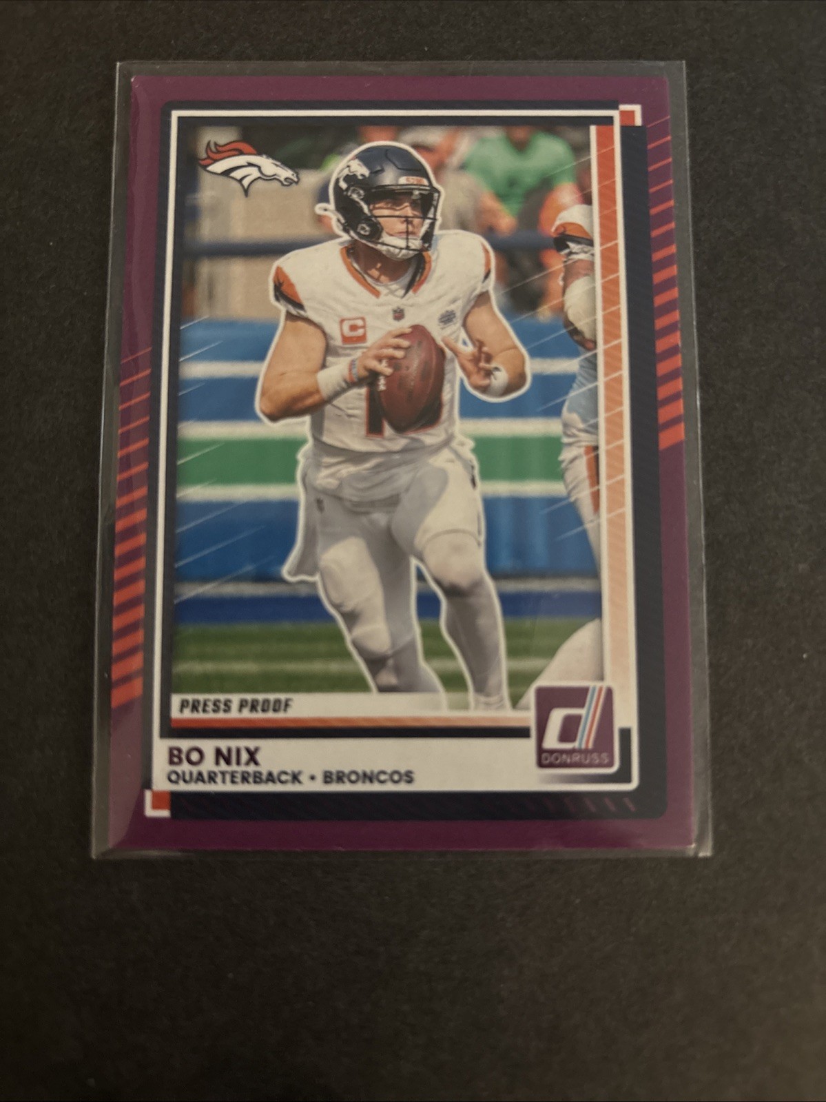 2025 Panini Donruss - Bo Nix #39 Purple Press Proof
