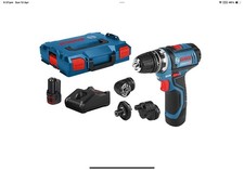 Bosch GSR 12V-15 FC FlexiClick Drill Driver Set with 4 Chucks
