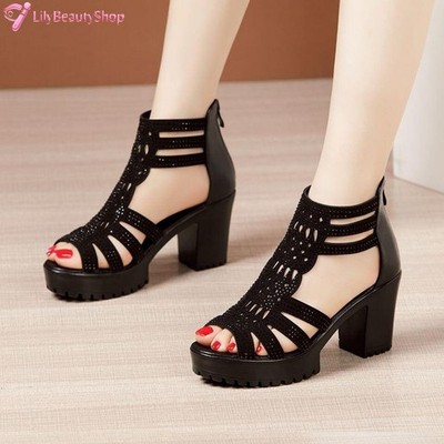 Sandalias De Mujer Verano Tacones Altos Casual Elegante Look Zapatos De Moda