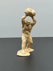 Vintage Marx Prehistoric Caveman Holding a Large Boulder Plastic Play Toy Figure