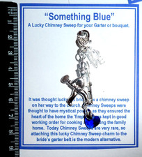 Lucky Bridal Large Chimney Sweep Something Blue Heart Charm for Bouquet/Garter
