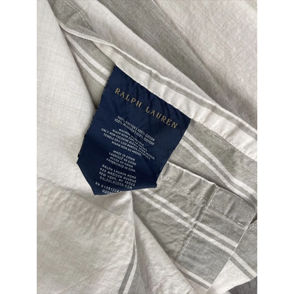 Ralph Lauren striped twin size sheets flat and fitted tan striped Unused - Image 3 of 4
