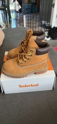 Timberland Premium 6 Inch Waterproof Lace-Up Boots Wheat/Brown Kids US 7 M