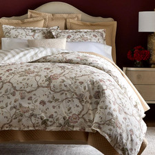 Ralph Lauren Elsie Reversible Jacobean Floral Striped King Duvet Cover 500
