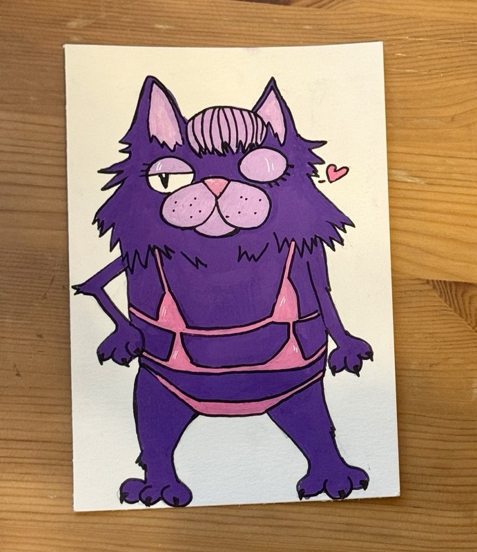 Original Art - Beach Body by Monica Garza - 4x6 - Acrylic Paint Markers