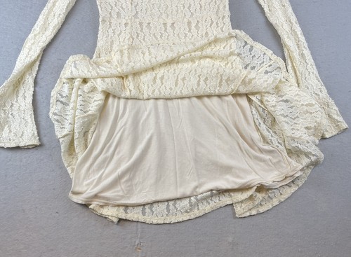 Free People Teen Hexe Spitze Damen Gr. M Minikleid Creme Elfenbein - Bild 6 von 11
