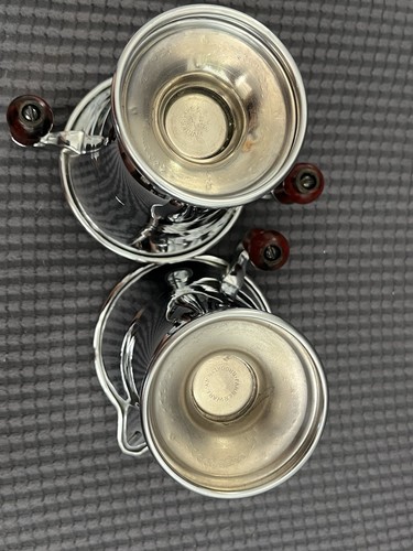 VTG MCM Farberware Stainless Steel Sugar/Creamer Set - Wood Handles ca. 1960s - Picture 3 of 8