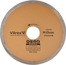 Image of Vitrex Hi Glaze Diamond Blade 110mm 103416 Replacement For Tile Cutters