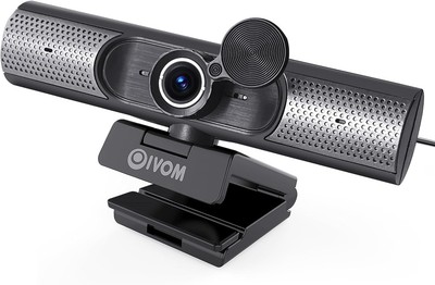 Webcam With Microphone and Speaker, 1080P Web Camera for Desktop Computer... 