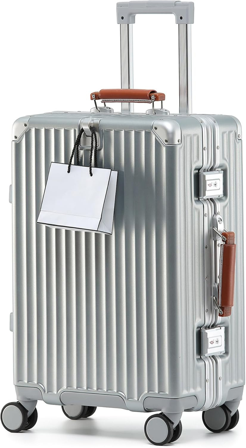 With Leather Handle & Tsa Locks, Spinner Wheels