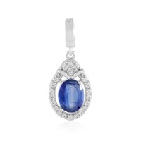 Cavill SilberanhäNger 2,10Ct Kyanit Ovalschliff 21 Zirkone Pavé Platiniert