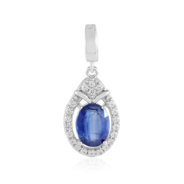 Cavill SilberanhäNger 2,10Ct Kyanit Ovalschliff 21 Zirkone Pavé Platiniert-image