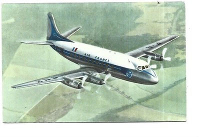 Aviation Airplane Air France Vickers Viscount Postcard Theme, 1 Piece