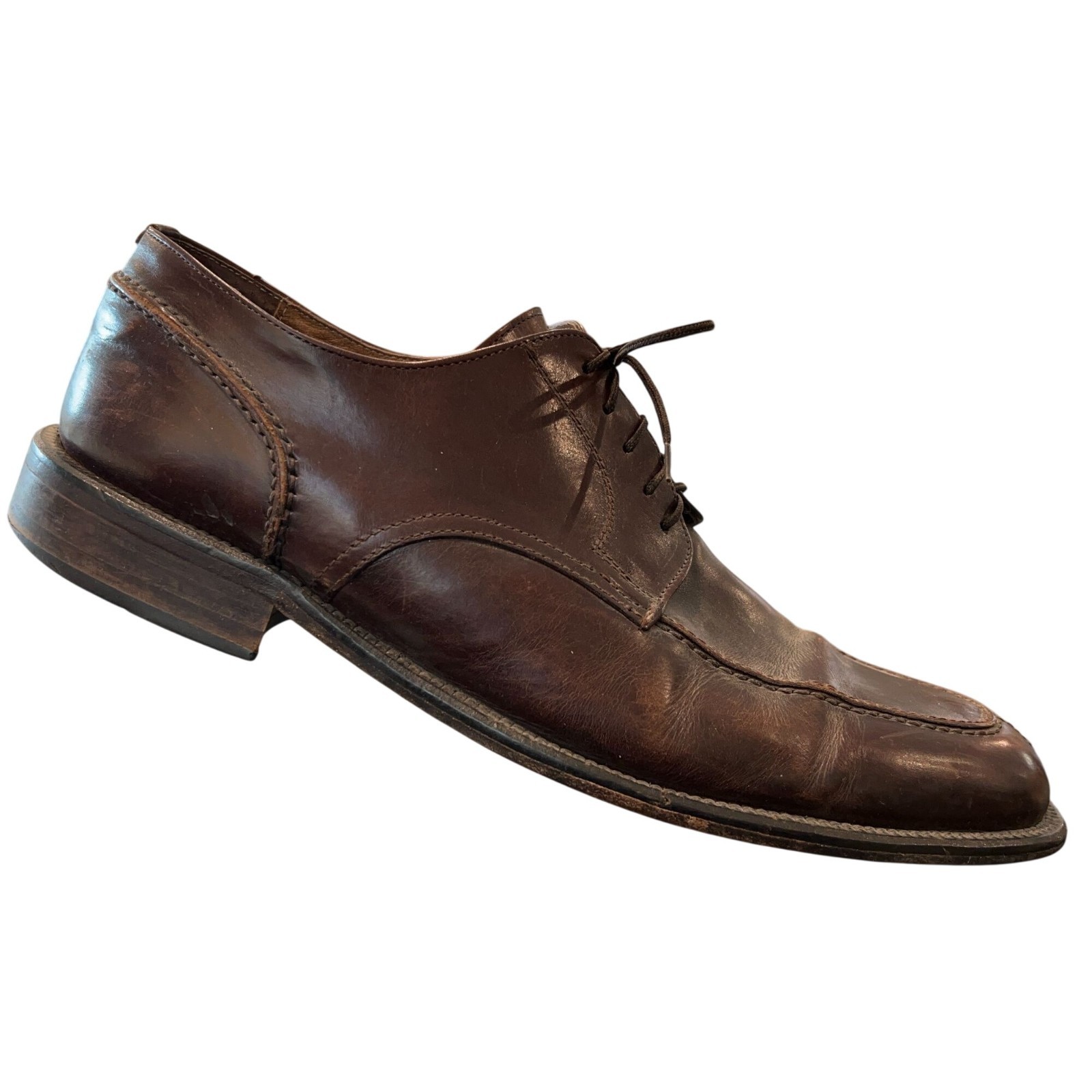 Brass Boot Brown Leather Split Apron Toe Derby Sh… - image 2