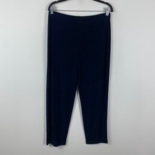 Chicos Travelers Pull On Pants Size 1 Short US M Short Blue Slinky Knit