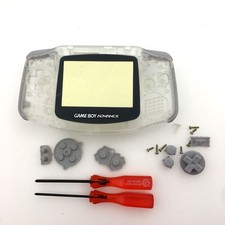 Clear WHITE Full Housing Shell Case BUTTONS for Nintendo Gameboy Advance GBA