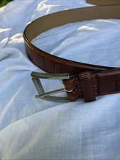 Mezlan Genuine Crocodile Exotic Leather Dress Belt Sz 44 Made In Spain