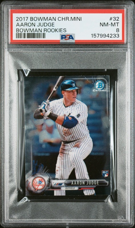 2017 BOWMAN CHROME MINI BOWMAN ROOKIES #32 AARON JUDGE ROOKIE RC PSA 8