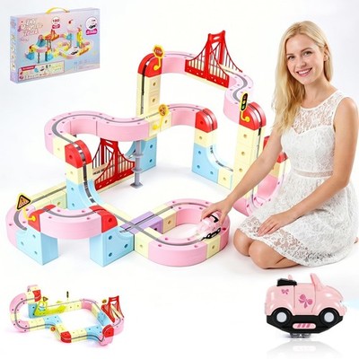 Electric Train Set, 3D Magic Flexible Race Track KlickRail Electric Train Set...
