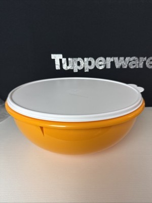 Tupperware Fix n mix Bowl 26 Cup Cake Bowl Mango Orange With White Seal New 6.2L