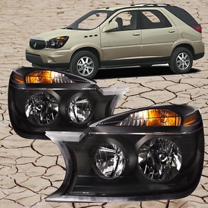 Fits 2004 2005 Buick Rendezvous Headlights Pair Left Right W Black Housing Ebay