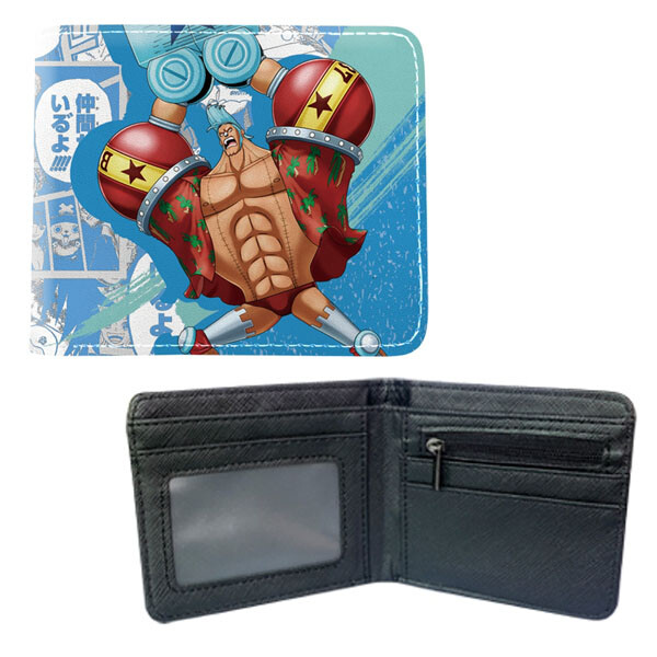 One Piece - Franky Style A 4.5" Bi-Fold Wallet NEW Wan Pisu Credit Card Billfold One Piece - Franky Style A 4.5" Bi-Fold Wallet NEW Wan Pisu Credit Card Billfold