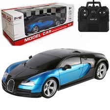1/18 Rechargeable RC Remote Control High Speed Model Car w/ Lights Kids Toy Gift