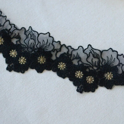 6cm Spitzenrand Blumen Kante Bestickt Netz Dekor Stoff Vorhang Kleidung - Bild 1 von 4