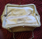 Sequined Handbag, Small Vintage, white good condition. silver tone clasp, white — photo 8