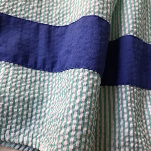 Jessica Simpson Women's Seersucker Sleeveless A-Line Green & Blue Dress Sz 6 - Picture 5 of 12