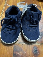 Old Navy Toddler Hi Top Dressy Boy's Shoes Navy Toddler Size 3 - 6 Months New