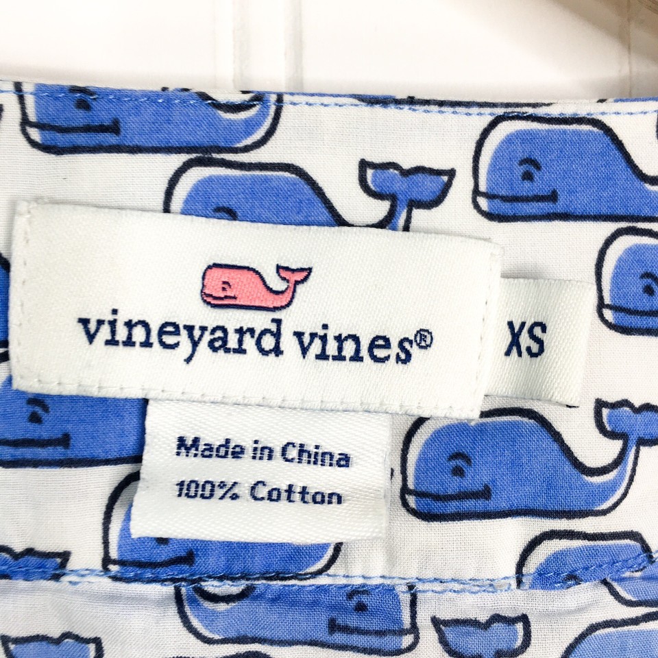 Vineyard Vines Whale Block Tunic Dress Swimsuit CoverUp Size Xs Blue