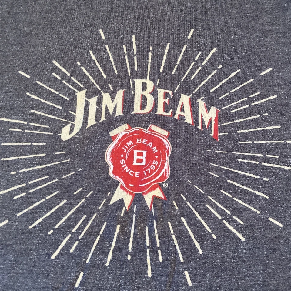 Jim Beam Camiseta Gris Bourbon Whisky Hombre M Foto 3 de 4