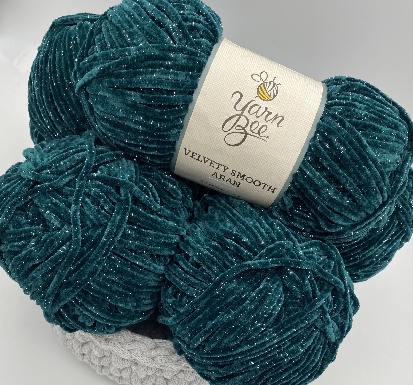 Yarn Bee Velvety Smooth Sparkle Chenille Knitting Crochet Yarn Wool