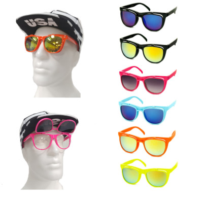 Vintage Retro flip up lens sunglasses square summer clear mirror men women