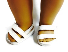 White Sandal Shoes for 18 inch Doll Clothes Girl