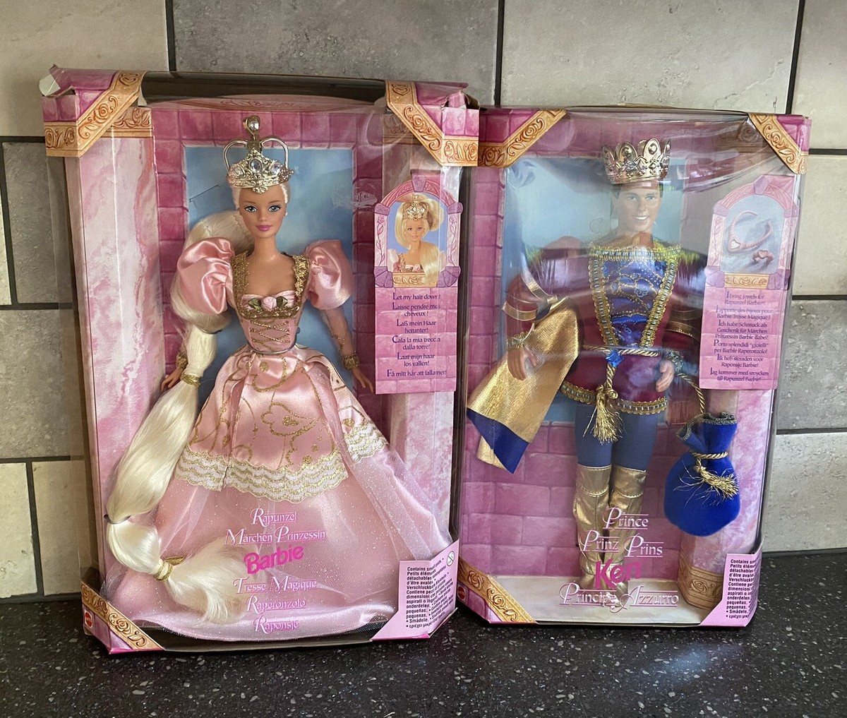 Rare Barbie Fairy Tale Princess Rapunzel 17646 And Prince Ken