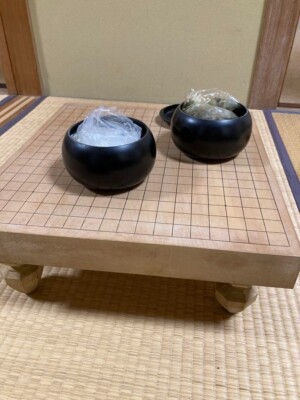 Go Board Japanese Vintage with 4 legs Igo goban S278
