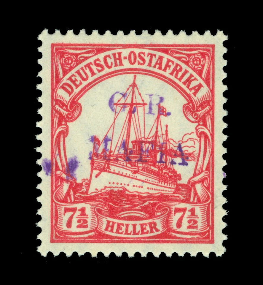 German Colonies EAST AFRICA -MAFIA ISLAND ovpt. 1915 Yacht 7½h Sc# NL27 mint MNH - Image 2 of 3