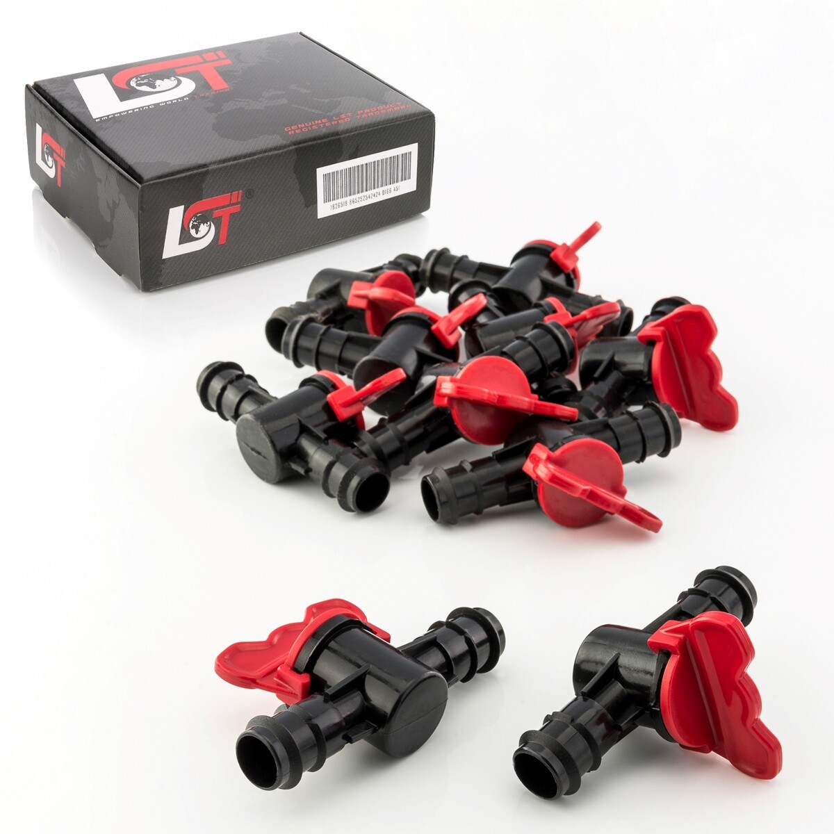 10x Ball Valve PE Pipe Hose for Drip Irrigation System 20x20mm