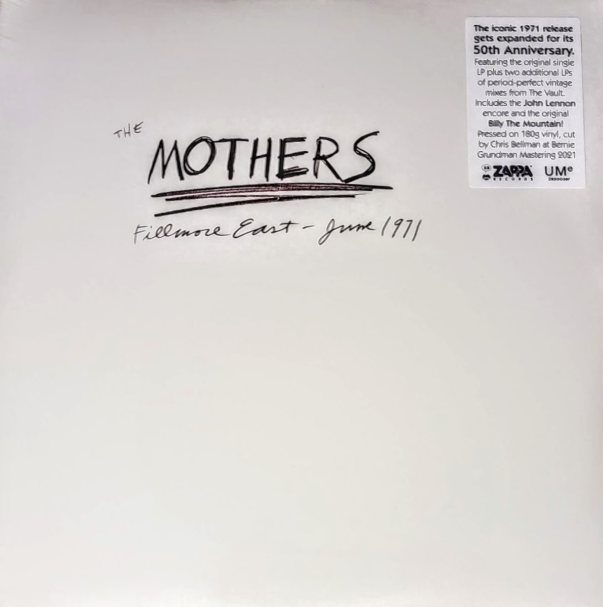 FRANK ZAPPA & THE MOTHERS - LIVE AT THE FILLMORE - 180 GRAM