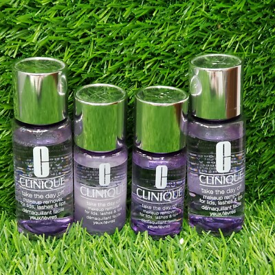4 Clinique Take The Day Off Makeup Remover 2-1.7 oz & 2-1 oz Lashes Lips Lids