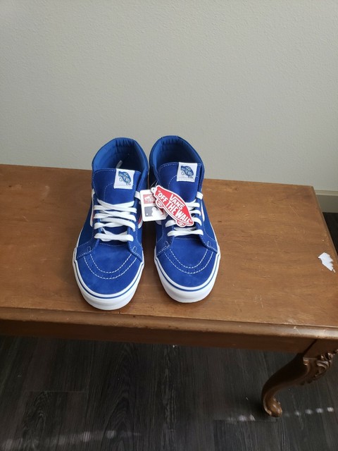 red white and blue vans shoes