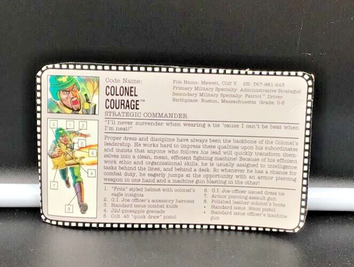 1993 Hasbro GI Joe Colonel Courage Strategic Commander File Card - 第 1/1 張圖片