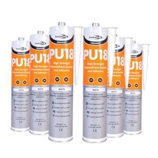 PU18 White Polyurethane Sealant Tube High Strength Adhesive Marine Auto 6 Tubes