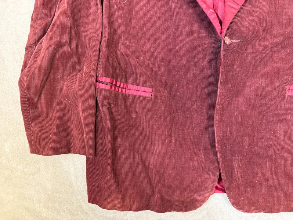 Chaqueta de Terciopelo Vintage Roos Bros Logo Conejito Cuello Satinado Bolsillos Estilo Disfraz Foto 2 de 4