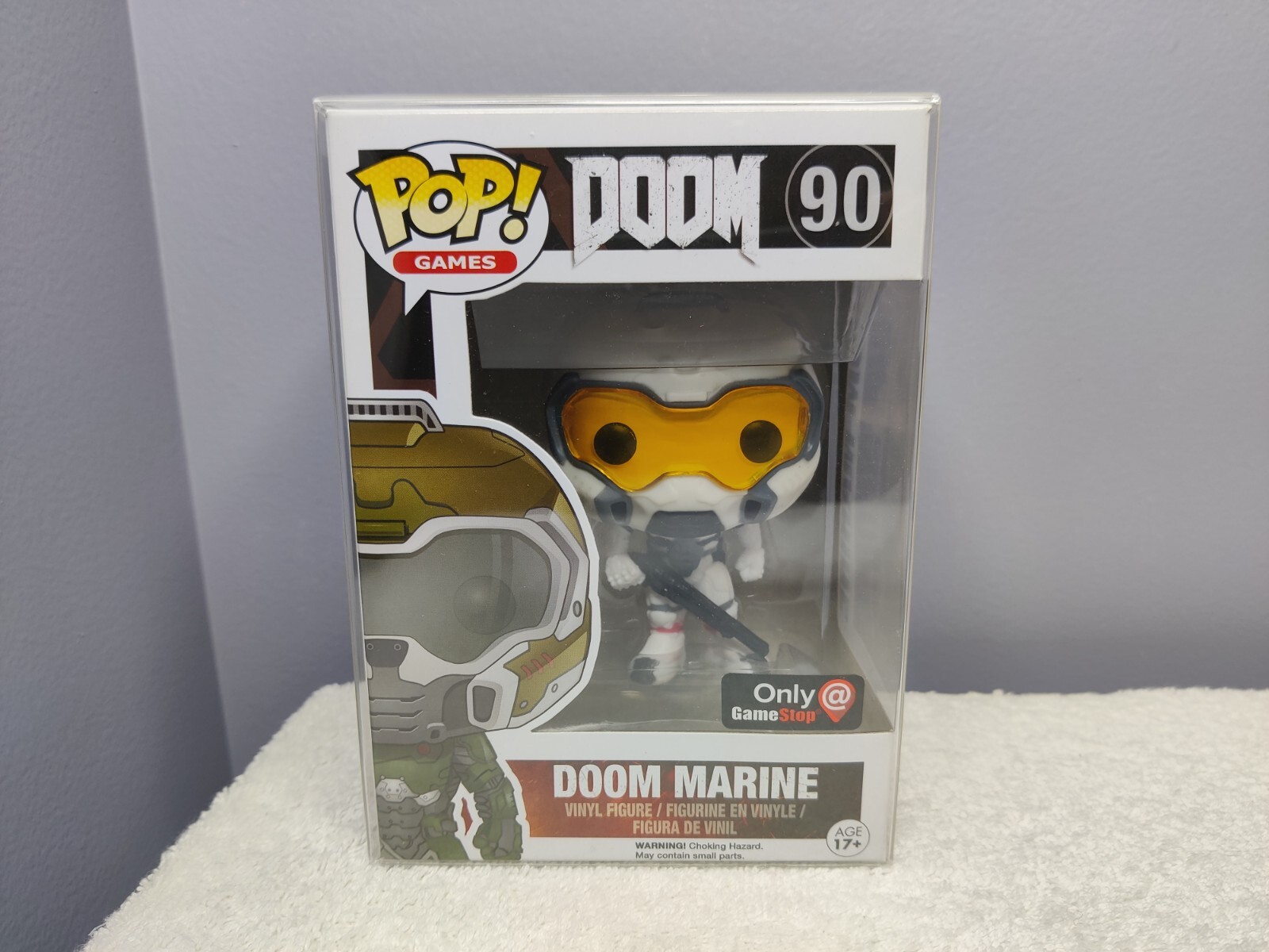 Funko Pop Games Doom Marine (White) Gamestop Exclusive #90 W/Protector
