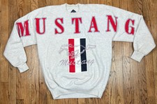 Vintage Ford Mustang Logo Big Spellout Embroidered Crewneck Sweatshirt Sz XL